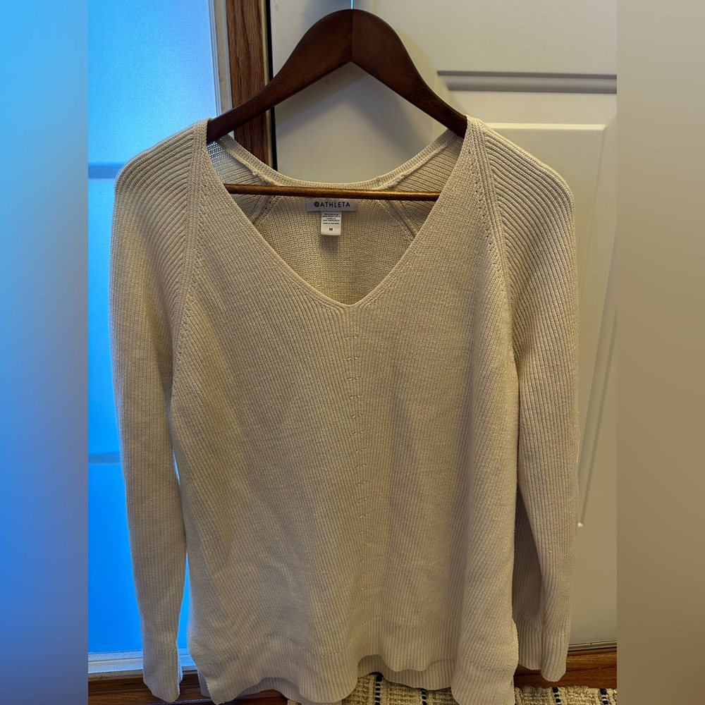 Cream Athleta Wool-Blend Sweater